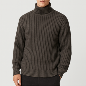 Ribbed Knit Turtleneck Sweater